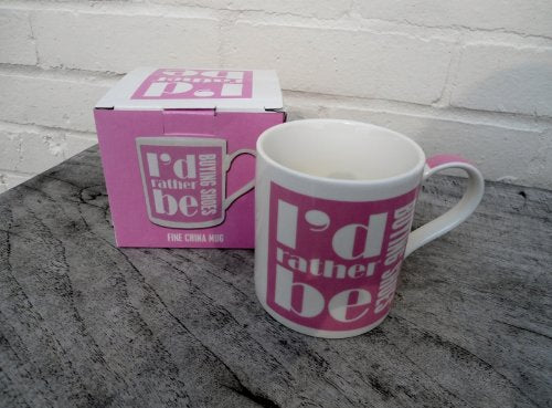 I'd Rather Be Buying Shoes - Pink Ceramic Mug (LP32963) - hanrattycraftsgifts.co.uk