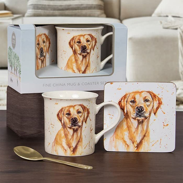 Mans Best Friend Mug  & Coaster Golden Labrador