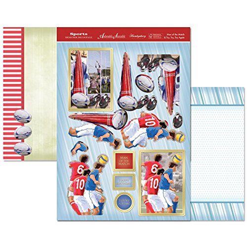 hunkydory adorable scorable sports & leisure time designer decoupage set man of the match & try,try,try again - hanrattycraftsgifts.co.uk