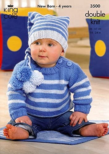 King Cole Sweat Jacket, Hat &knit Pattern 3500 Comfort Blanket