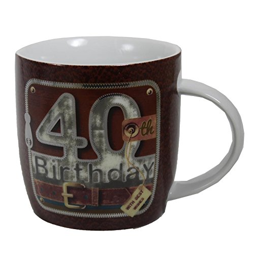 Laura Darrington Unzipped Collection Porcelain Mug - 40th Birthday - hanrattycraftsgifts.co.uk