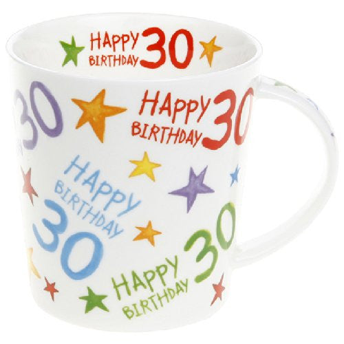 MUG 30TH BIRTHDAY STARBURST DESIGN - hanrattycraftsgifts.co.uk