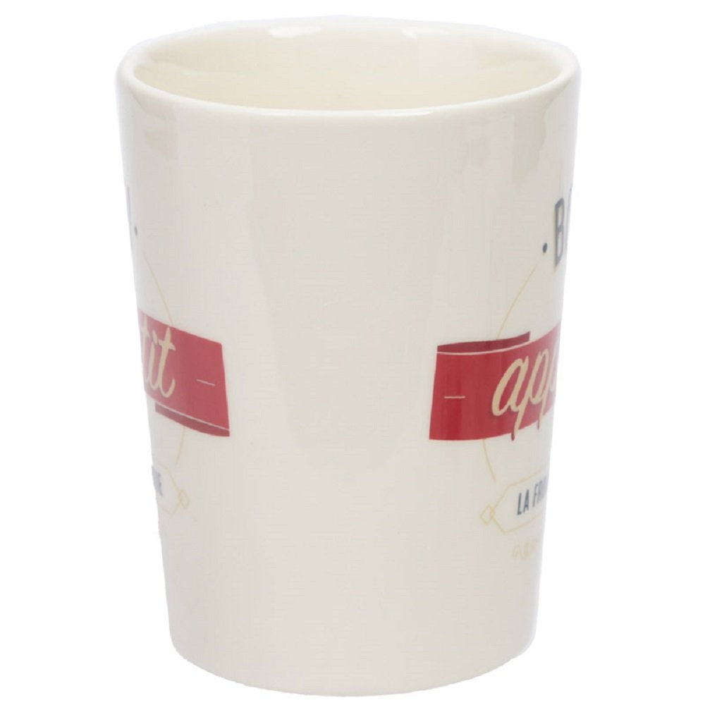 Ceramic Tea or Coffee Mug with Baguette Shaped Handle, Bon Appetit Slogan. Comes in a Gift Box - hanrattycraftsgifts.co.uk