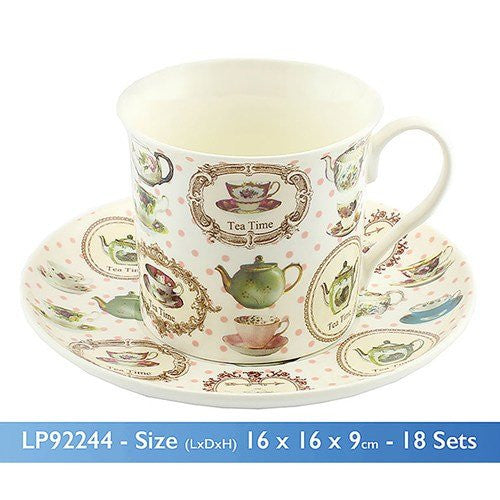 tea time cup & saucer - hanrattycraftsgifts.co.uk