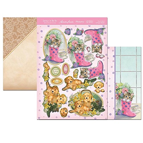 hunkydoryspring is in air designer decoupage set puss in boots & puppy basket - hanrattycraftsgifts.co.uk