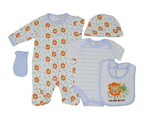 5 Piece Baby Gift Set With Embroidery and Applique - 0/3 Months - hanrattycraftsgifts.co.uk