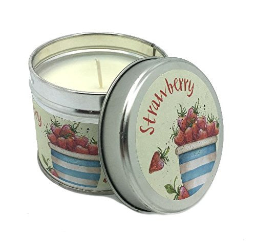 Emma Ball - Strawberry Scented Candle TIn - Reviving - 35 Hour Burn Tin - hanrattycraftsgifts.co.uk