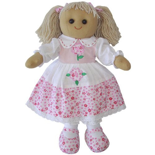 Traditional Rag Doll - Flower Design on Dress - Height 40cm - hanrattycraftsgifts.co.uk