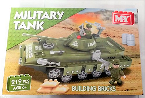 Armoured Military Tank Model Building Kit MY Bricks 219 piece Construction Set - hanrattycraftsgifts.co.uk