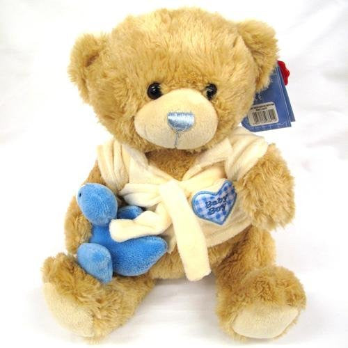 Baby Boy Blue Cuddles Bathtime Teddy Bear Gift 25cm - hanrattycraftsgifts.co.uk