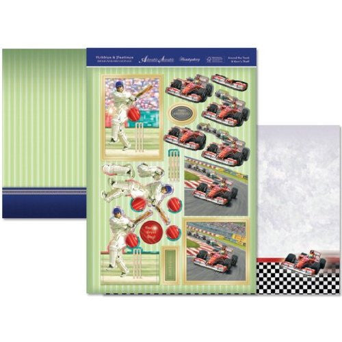 hunkydory adorable scorable designer decoupage hobies & pastimes around the track& hows that - hanrattycraftsgifts.co.uk