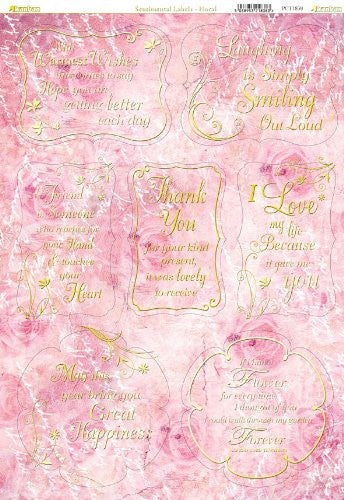 papercraft toppers sentimental labels -floral - hanrattycraftsgifts.co.uk