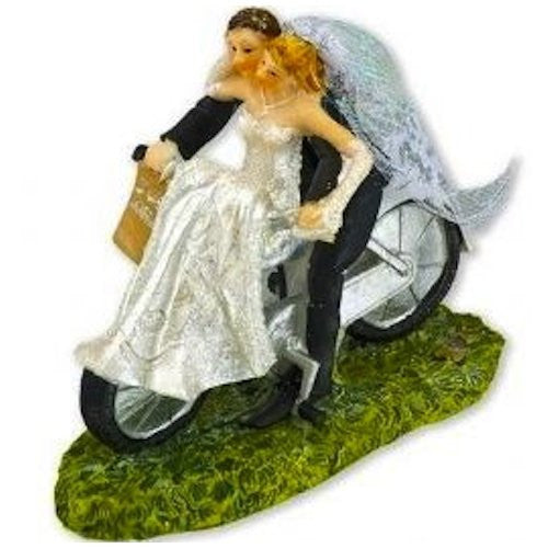 Bride and Groom on Bicycle - hanrattycraftsgifts.co.uk