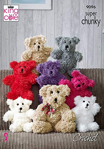 King Cole Tufty Joseph the Bear Crocheted Pattern 9096 - hanrattycraftsgifts.co.uk
