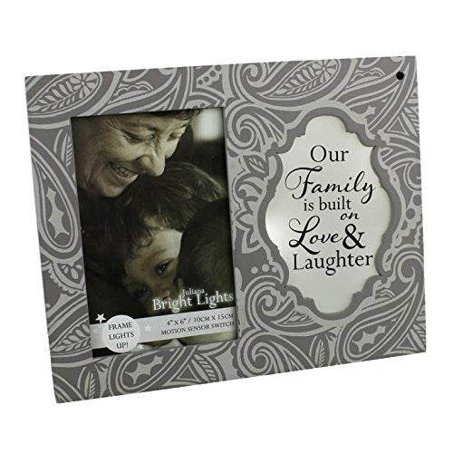 Love & Laughter Light Up Motion Sensor Photo Frame Bright Lights By Juliana Gifts - hanrattycraftsgifts.co.uk