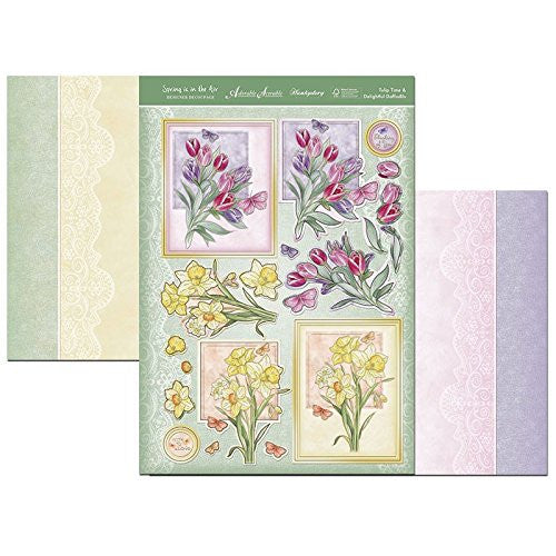 hunkydoryspring is in air designer decoupage set tulip time & delightful daffodils - hanrattycraftsgifts.co.uk