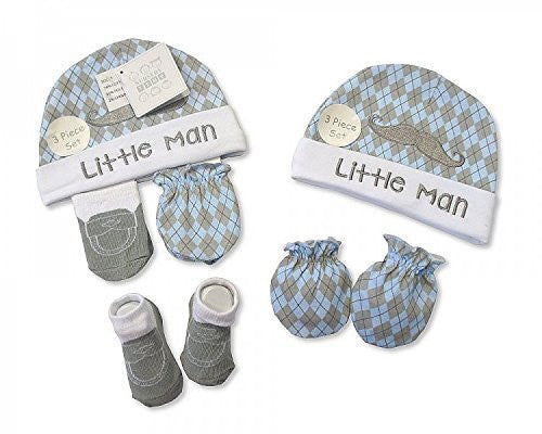 baby hat mit sock 3 piece set sky - hanrattycraftsgifts.co.uk