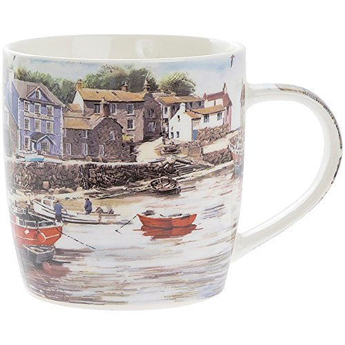 Macneil The Old Harbour Town Fine China Mug Boxed Port Seaside Fishing Village - hanrattycraftsgifts.co.uk
