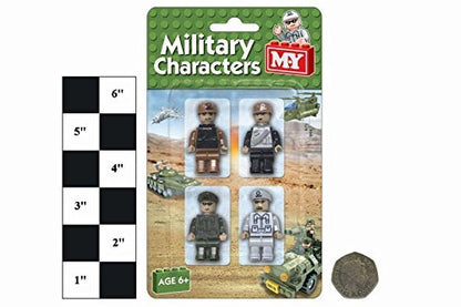M.Y 4 Piece Army Military Character Building Blocks Brick - hanrattycraftsgifts.co.uk
