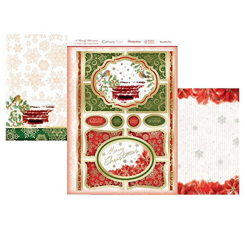 hunkydory a family christmas luxury card collection topper set poinsettia post - hanrattycraftsgifts.co.uk