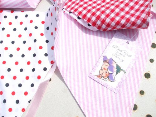 Powell Craft Handmade Pink Bunting - Perfect for Nursery / Babies Room / Play Room - hanrattycraftsgifts.co.uk