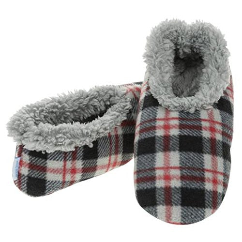 Snoozies Fleece Slippers Mens Plaid - hanrattycraftsgifts.co.uk