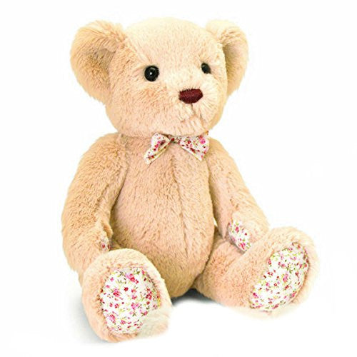 Keel Toys - Belle Rose Bear Soft Toy - 25cm (Beige) - hanrattycraftsgifts.co.uk