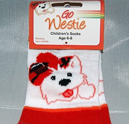 CHILDRENS SCOTTISH WESTIE SOCKS SIZES 6-8 YRS - hanrattycraftsgifts.co.uk