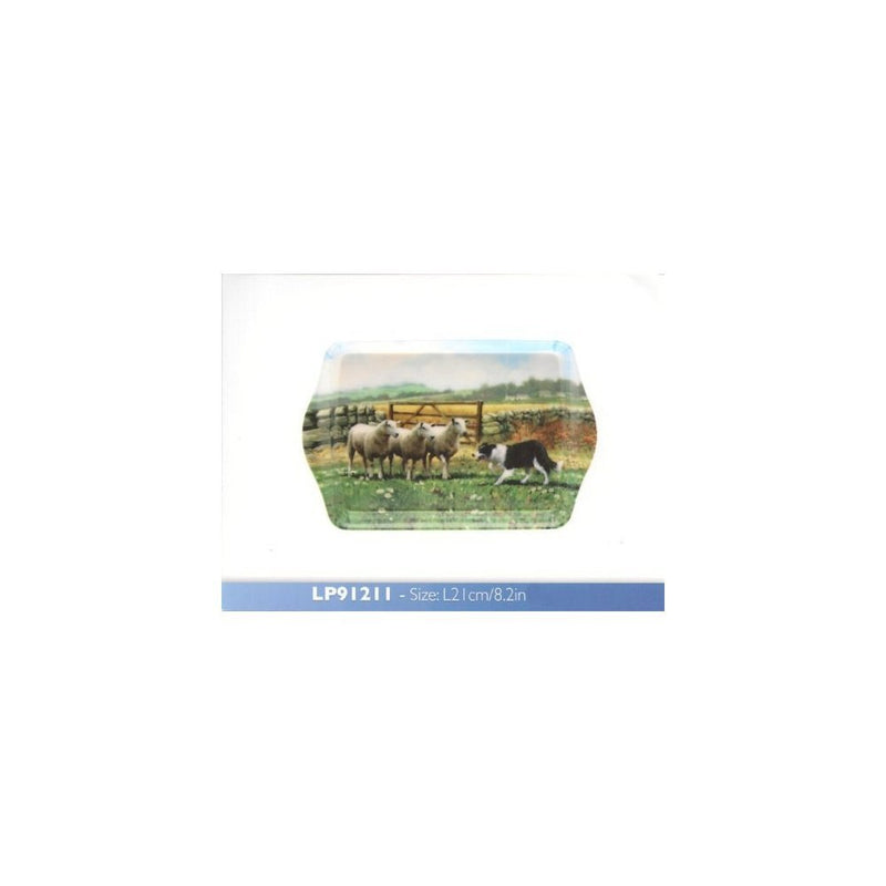 Macneil Collie & Sheep 21cm Melamine Snack Tray Leonardo LP91211 - hanrattycraftsgifts.co.uk