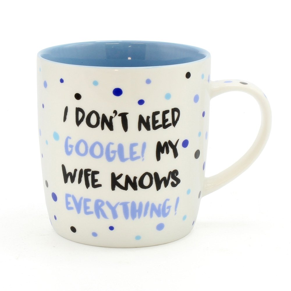Novelty Mug Gift - Wife Knows Everything Gift New Boxed - hanrattycraftsgifts.co.uk