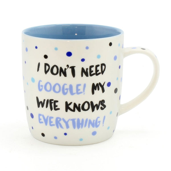 Novelty Mug Gift - Wife Knows Everything Gift New Boxed - hanrattycraftsgifts.co.uk