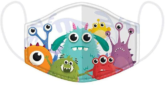 Face Covering - Non Medical - Size Small (Age 4-12 - Monster Design twin pack