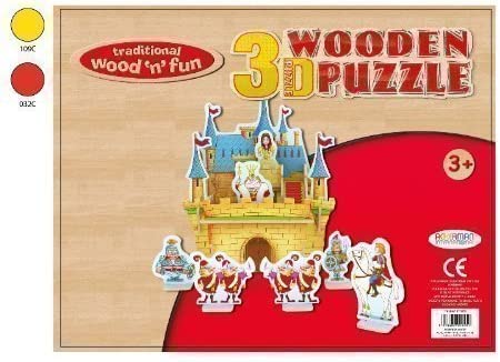 Childrens Kids Princess Castle 3D Wooden Puzzle Make Your Own Toy