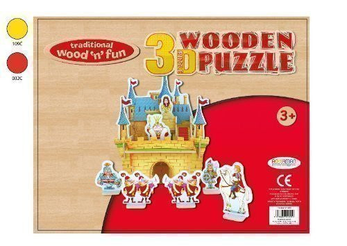 Childrens Kids Princess Castle 3D Wooden Puzzle Make Your Own Toy - hanrattycraftsgifts.co.uk