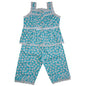 Powell Craft Girls 100% Cotton Daisy Pyjamas.blue - hanrattycraftsgifts.co.uk
