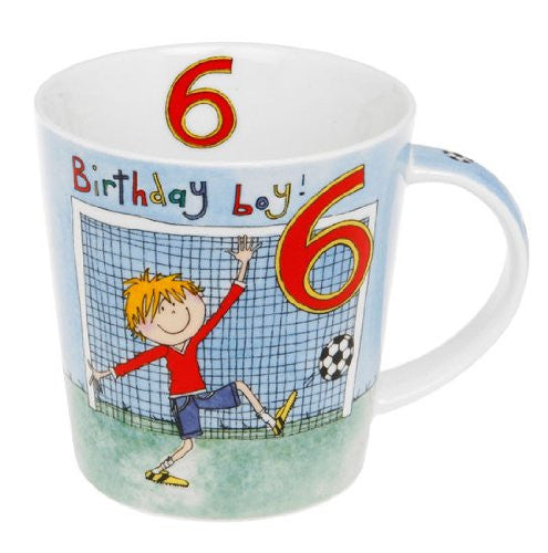 Rachel Ellen Design 6th Birthday Boys Mug - hanrattycraftsgifts.co.uk