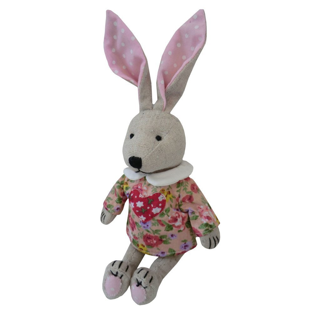 handmade rabbit with love heart dress - hanrattycraftsgifts.co.uk