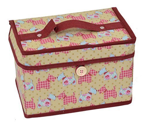 Country Club Sewing and Craft Carry Case / Chest (21 x 14 x 14 cm) Scottie Dogs - hanrattycraftsgifts.co.uk