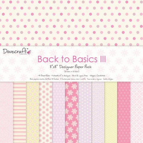 Back to Basics 3 8 x 8inch Paper Pack - hanrattycraftsgifts.co.uk