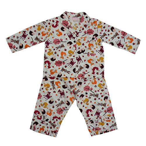 powell craft woodland print pyjamas 8 - 9 yrs - hanrattycraftsgifts.co.uk
