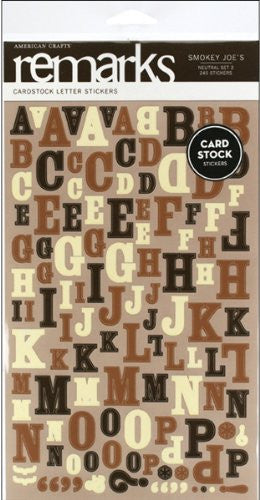 American Crafts Remarks Cardstock Stickers, Smokey Joe's Neutral 2 - hanrattycraftsgifts.co.uk