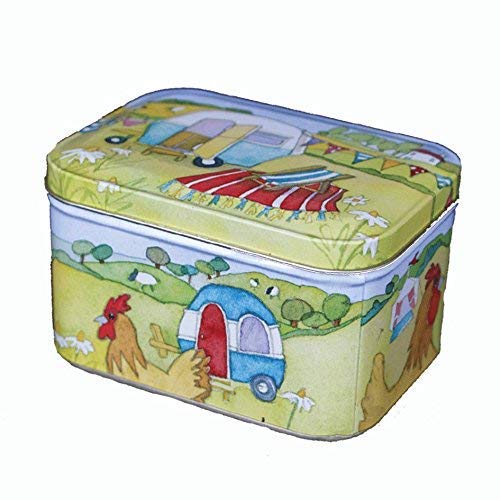 GLAMPING - CARAVAN/CAMPING - Emma Ball Colourful Small Rectangular Tin - 10.5cm - hanrattycraftsgifts.co.uk