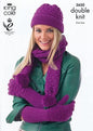 King Cole Ladies Hats, Gloves & Scarves Merino Knitting Pattern 3650 DK
