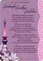 Grave/Graveside Memorial Card - In Loving Memory Goodnight Goodbye God bless