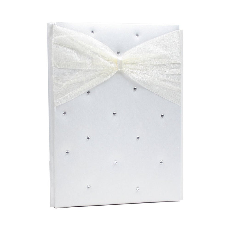 hearts entwined wedding planner (cream with silver diamontes) and cream ribbon - hanrattycraftsgifts.co.uk