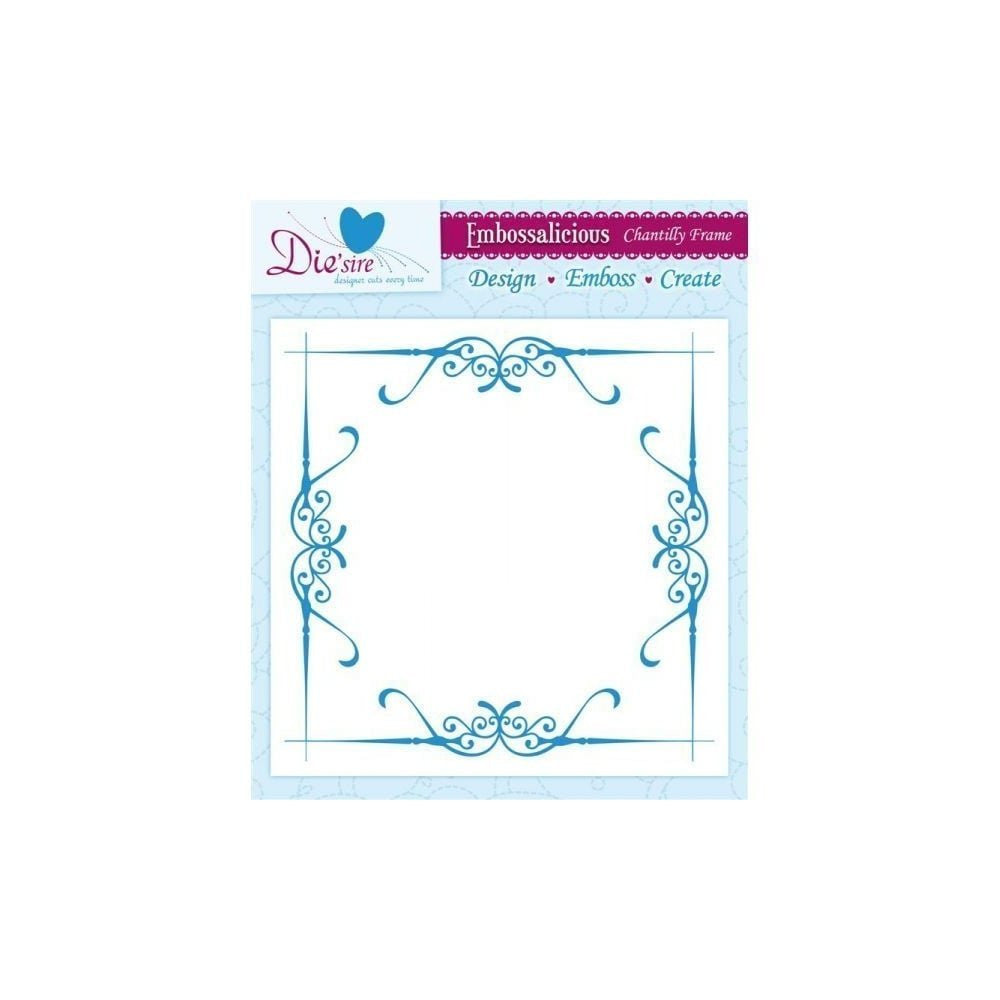 Crafters Companion Chantilly Frame - 8in x 8in Embossalicious Embossing Folder - hanrattycraftsgifts.co.uk