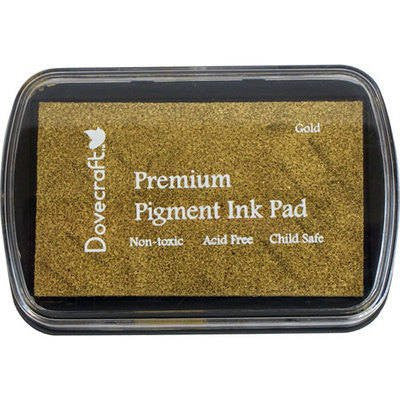 Dovecraft Pigment Ink Pads - Gold - Acid Free - hanrattycraftsgifts.co.uk