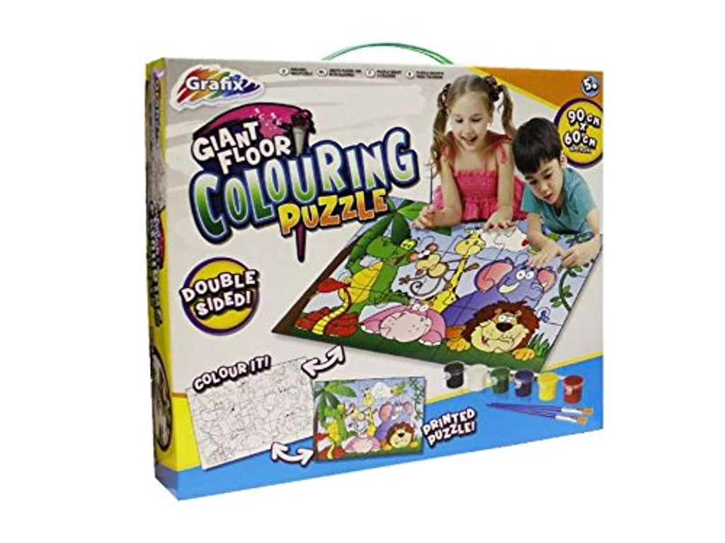 GRAFIX GIANT FLOOR COLOURING PUZZLE DOUBLE SIDED CHILDRENS KIDS CREATIVE TOY
