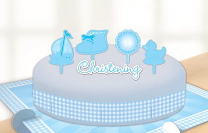 Amscan Christening Booties Cake Decorating Kits, Blue - hanrattycraftsgifts.co.uk