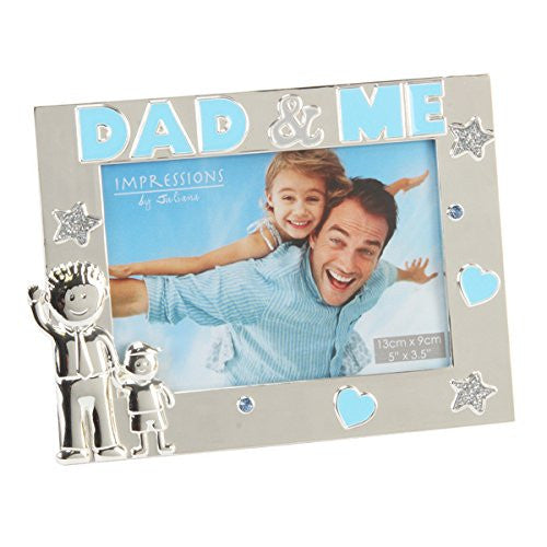 Silverplated & Embossed Frame Hearts & Stars - Dad & Me - hanrattycraftsgifts.co.uk